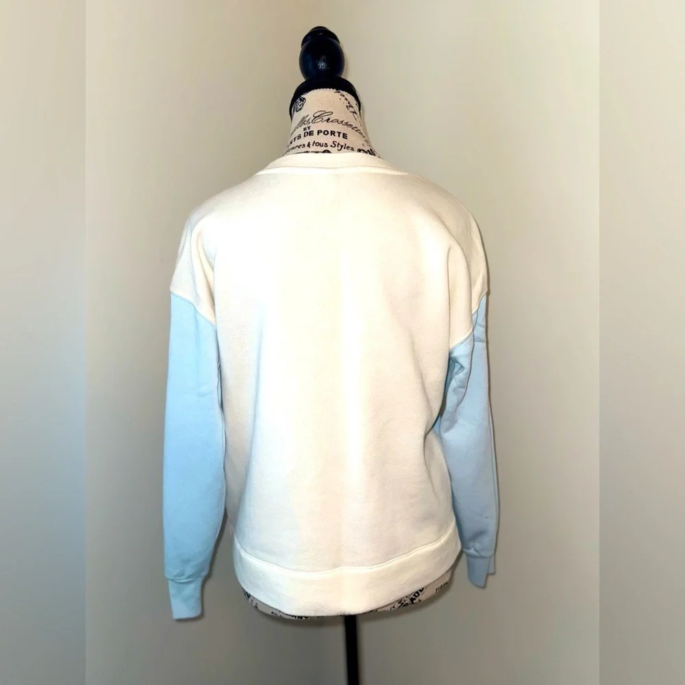 Old Navy Girl's Blue and Cream Color-block Crewneck Tunic Sweatshirt, XL